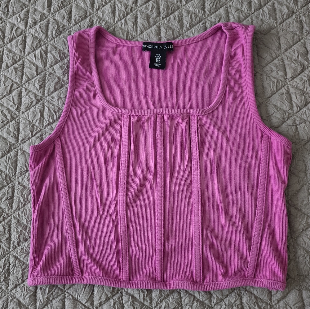 Sincerely Jules Ribbed Cropped Tank Top